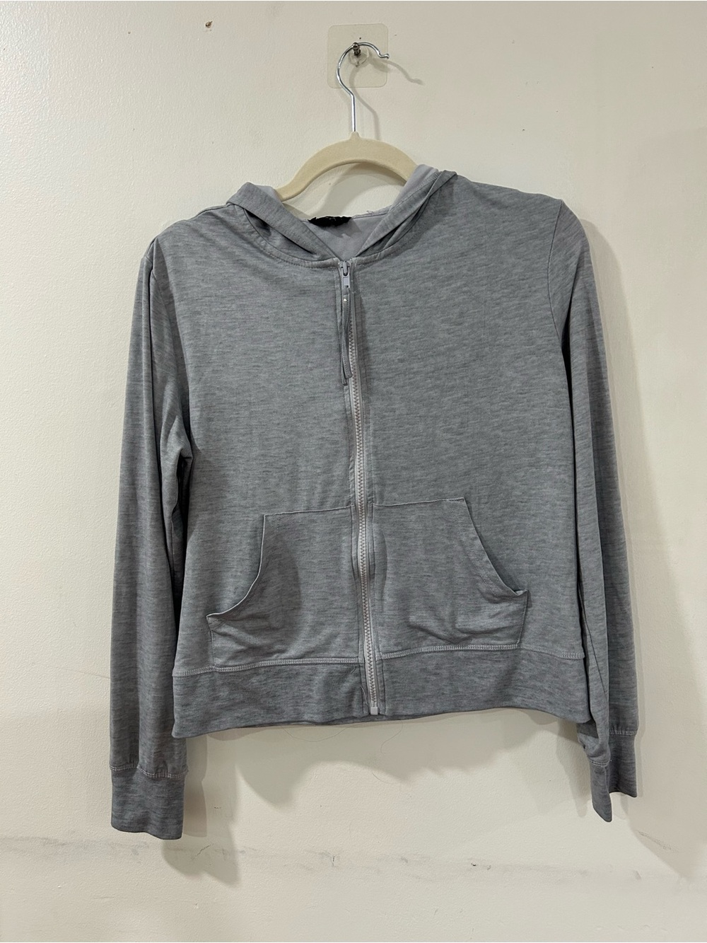 Bebe Gray Lightweight Zip-Up Hoodie for Women size M